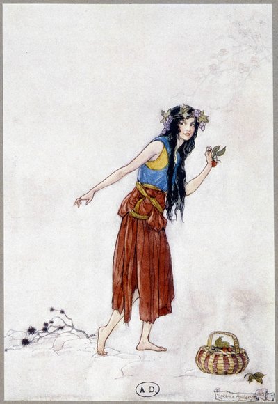 Young Girl in the Snow with Strawberry, 