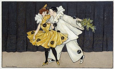 Pierrot and Colombine - drawing by Florence Hardy, early 20th century by Florence Hardy