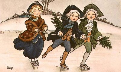 Two Cavaliers, Victorian Card by Florence Hardy