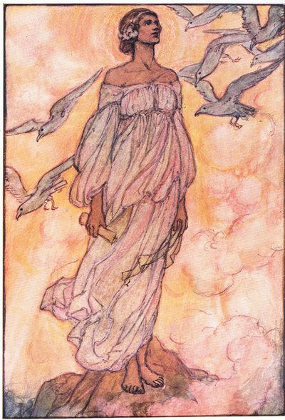And freedom reared in that August sunrise, her beautiful bold brow (The Poet) by Florence Harrison