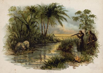 Scene from The Swiss Family Robinson: Hunting the Lion by Florence Maplestone