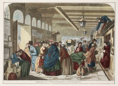 Hastings Railway Station - The Arrival of the Down-Train by Florence after Claxton