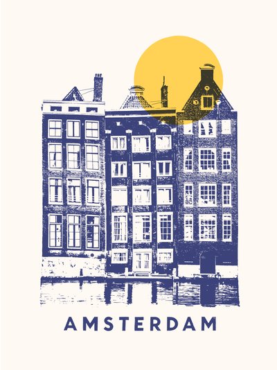 Amsterdam - 3 Buildings and Sun by Florent Bodart