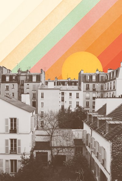 Rainbow Sky Above Paris by Florent Bodart