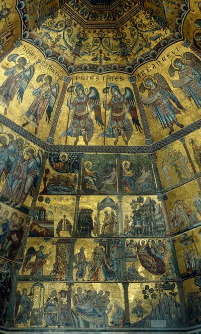 Mosaic on the Domed Ceiling of St Johns Baptistry, Florence by Florentine School