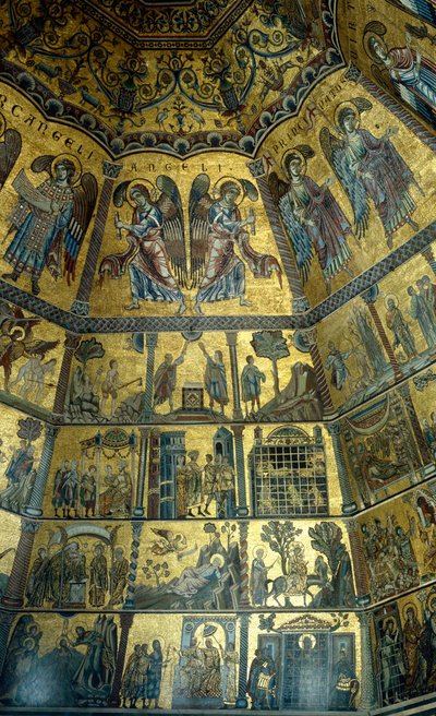 Mosaic on the Domed Ceiling of St Johns Baptistry, Florence by Florentine School