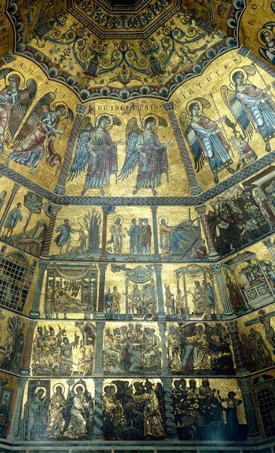 Mosaic on the Domed Ceiling of St Johns Baptistry, Florence by Florentine School