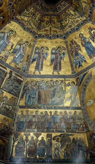 Mosaic on the Domed Ceiling of St Johns Baptistry, Florence by Florentine School