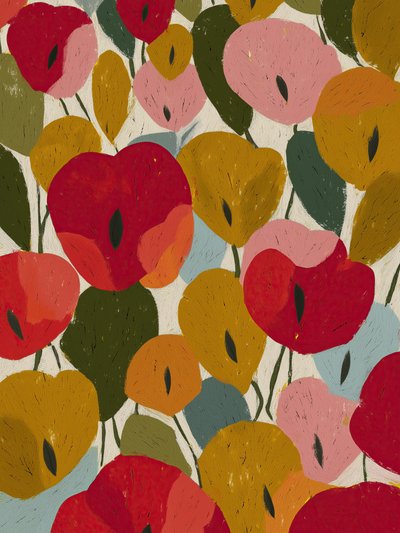 Colorful Floral Abstraction by Flow Line