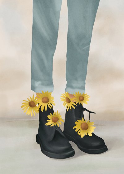 Denim Sunflower Boots by Flow Line