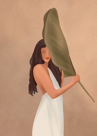 Graceful Leaf Woman by Flow Line