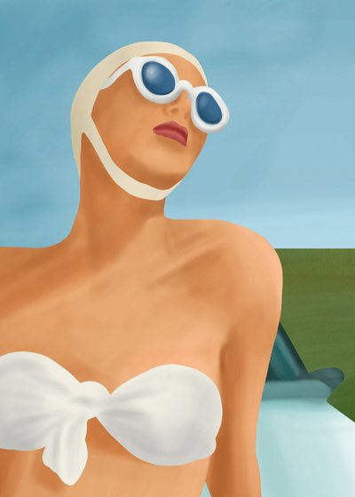 Retro Summer Swimmer by Flow Line