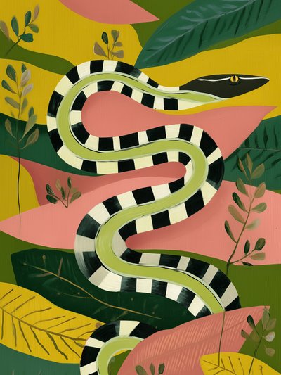 Vibrant Jungle Snake by Flow Line