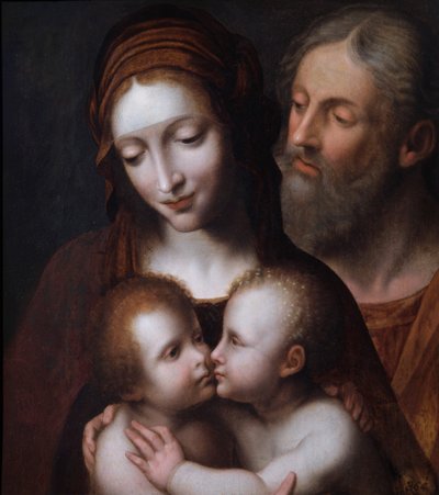 The Holy Family with the infant St John, 16th century by Follower of Bernardino Luini