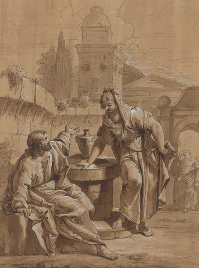 Christ and the Woman of Samaria by Follower of Francesco Fontebasso