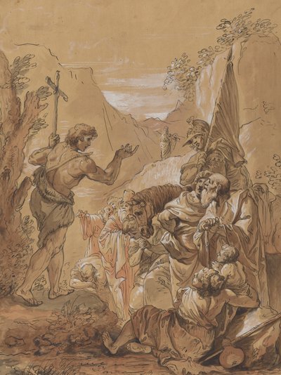Preaching of John the Baptist in the Wilderness by Follower of Francesco Fontebasso