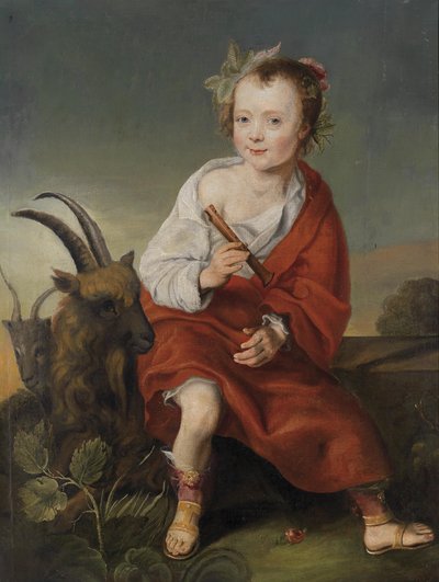 Child with Flute and Goats by Follower of Jacob Gerritsz. Cuyp