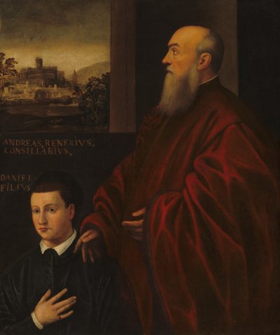 Andrea Renier and His Son Daniele by Follower of Jacopo Tintoretto