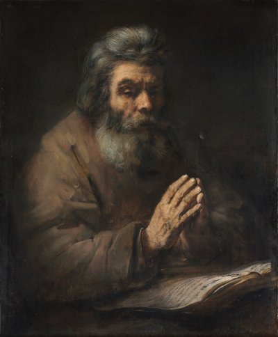 An Elderly Man in Prayer by Follower of Rembrandt van Rijn