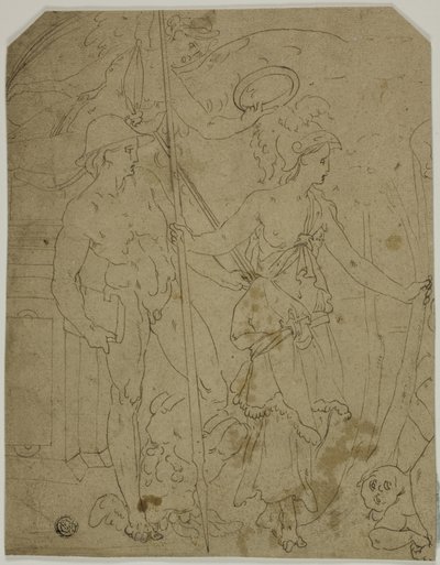 Scene with Mercury and Minerva by Fontainebleau School