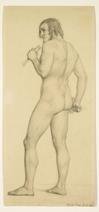 Male - Academic Nude Study Posed as a Sculptor by Ford Madox Brown