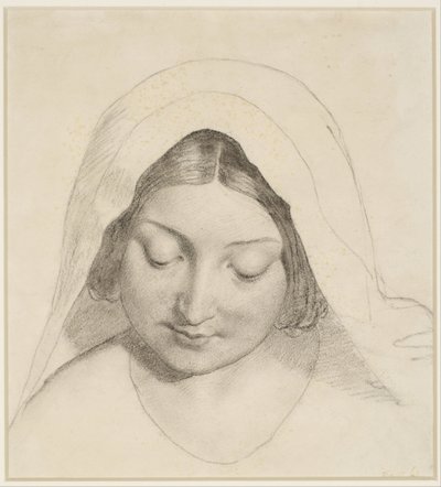 Oure Ladye of Saturday Night - Study for Head of the Madonna by Ford Madox Brown