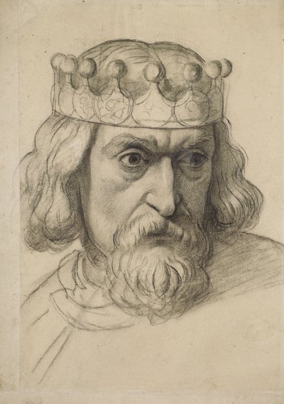 The Spirit of Justice - Study for the Head of a Counsellor by Ford Madox Brown
