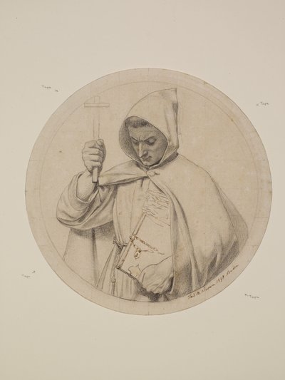 Wycliffe Reading His Translation of the Bible - Study of Monk Representing the Catholic Faith by Ford Madox Brown