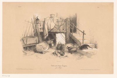 Stable with Donkey, Cat, and Mouse by Fortuné Ferogio