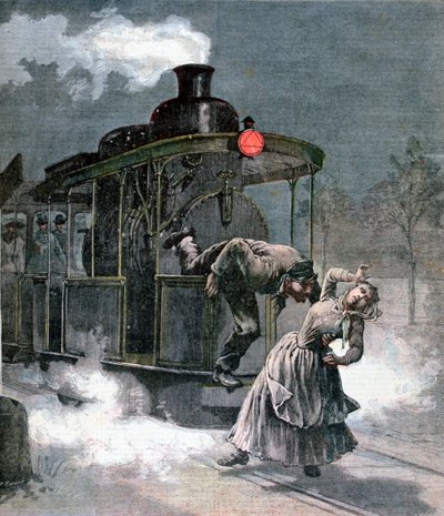 Accident on the Marly-le-Roi rail line, France by Fortuné Méaulle