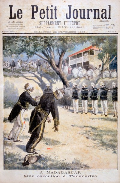 Execution by Firing Squad in Tananarive, Antananarivo, Madagascar by Fortuné Méaulle