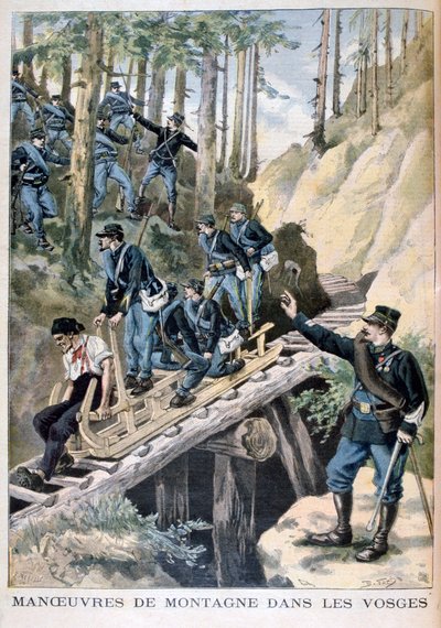 French military manoeuvres in the Vosges mountains by Fortuné Méaulle