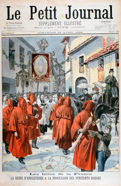 Queen Victoria watching the procession of the red penitents by Fortuné Méaulle