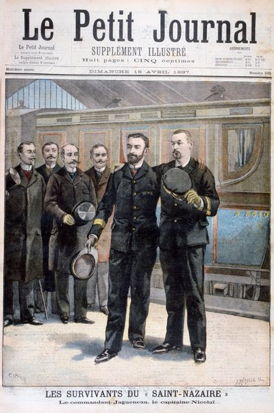 Survivors of the Ville de Saint Nazaire, Commander Jagueneau and Captain Nicolai by Fortuné Méaulle