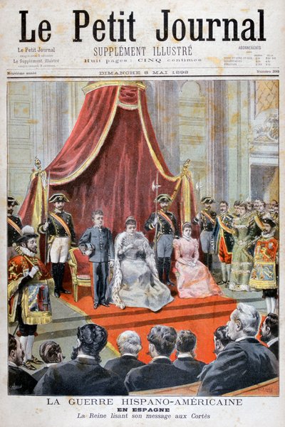 The Spanish Queen Giving a Speech, Spanish-American War, 1898 by Fortuné Méaulle