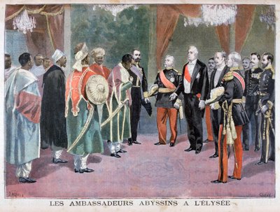 The ambassadors of Abyssinia visiting the Élysée Palace by Fortuné Méaulle
