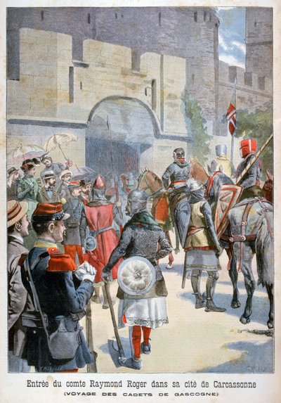 The Entry of the Comte Raymond Roger into Carcassonne, France by Fortuné Méaulle
