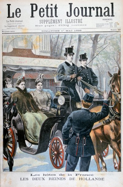 The two queens of Holland visiting Paris, France by Fortuné Méaulle