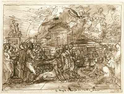 Falsehood Is the Cause of All Evil (recto); An Allegory of Truth and Falsehood (verso) by Fortunato Duranti