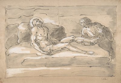 The Dead Christ Mourned by the Magdalen Who Venerates the Wounds on His Feet, 1787-1863 by Fortunato Duranti