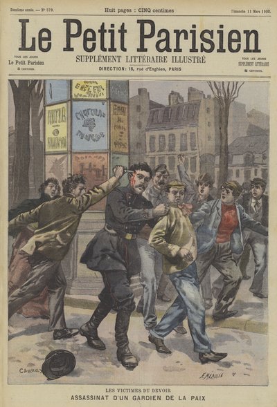 A French policeman killed in the line of duty by Fortune Louis Meaulle