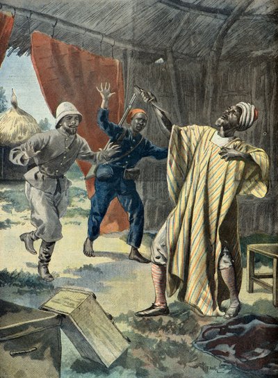 Attempted Suicide of Samory Toure, Prisoner of the French in 1899 by Fortune Louis Meaulle