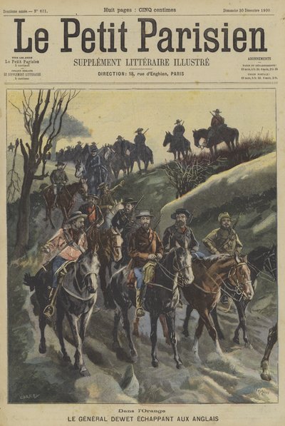 Boer General Christiaan de Wet Eluding British Forces in Orange Free State by Fortune Louis Meaulle