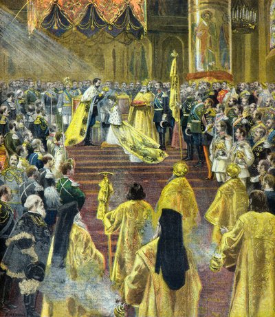 Ceremony of the Coronation of Tsar Nicholas II in May 1896 by Fortune Louis Meaulle