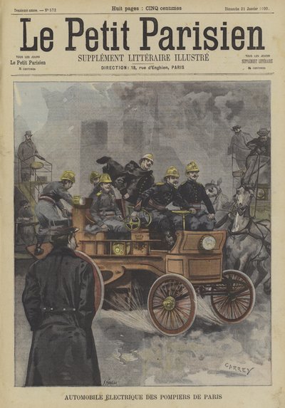Electric fire engine of the Paris Fire Brigade by Fortune Louis Meaulle
