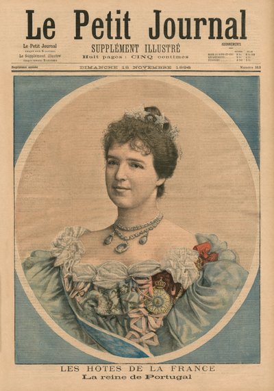 French Hosts, Queen Amelie of Portugal, front cover illustration from 