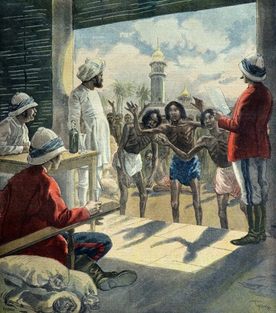Hindus Come to the English for Help During the Great Famine of 1896 - 1897 by Fortune Louis Meaulle