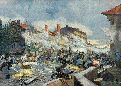 The Defense of Rambervillers by the Population Against the Prussians by Fortune Louis Meaulle