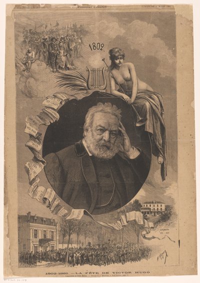 Portrait of Victor Hugo (1802-1881, The Celebration of Victor Hugo) by Fortune Louis Meaulle