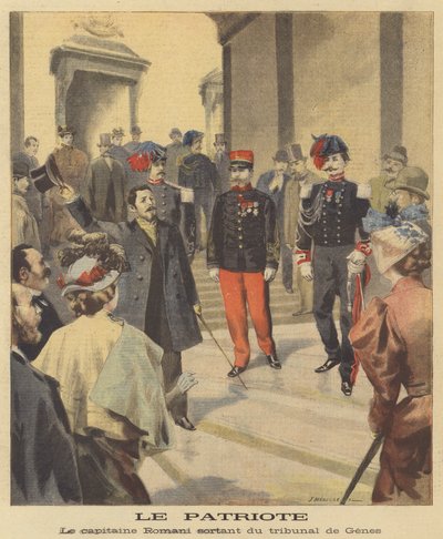 The Patriot. Captain Romani Leaving His Trial in Genoa by Fortune Louis Meaulle